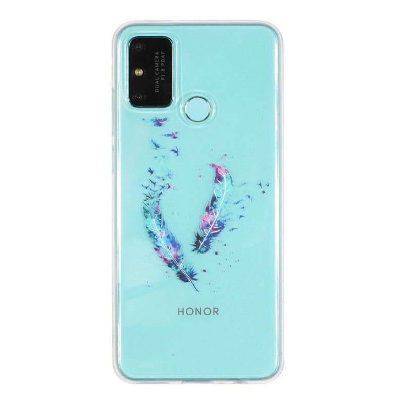 Coque Honor 9a Transparente Plumes