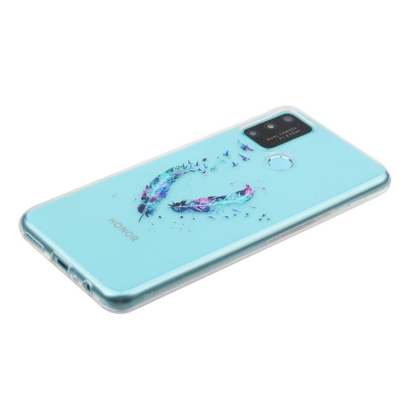 Coque Honor 9a Transparente Plumes