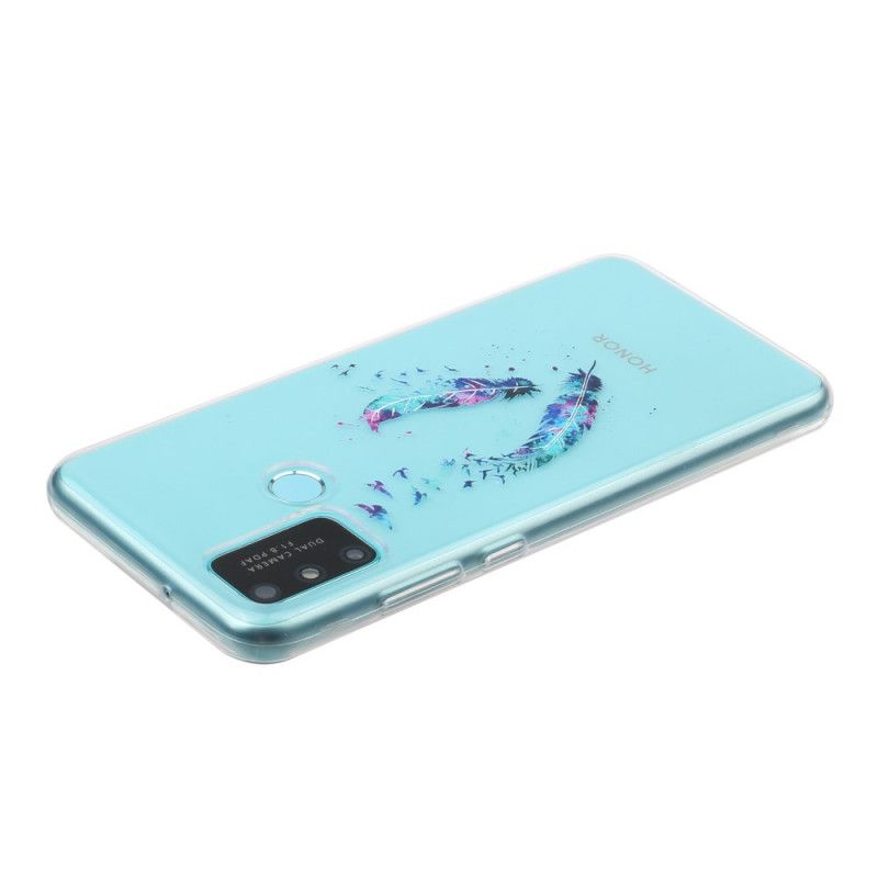 Coque Honor 9a Transparente Plumes