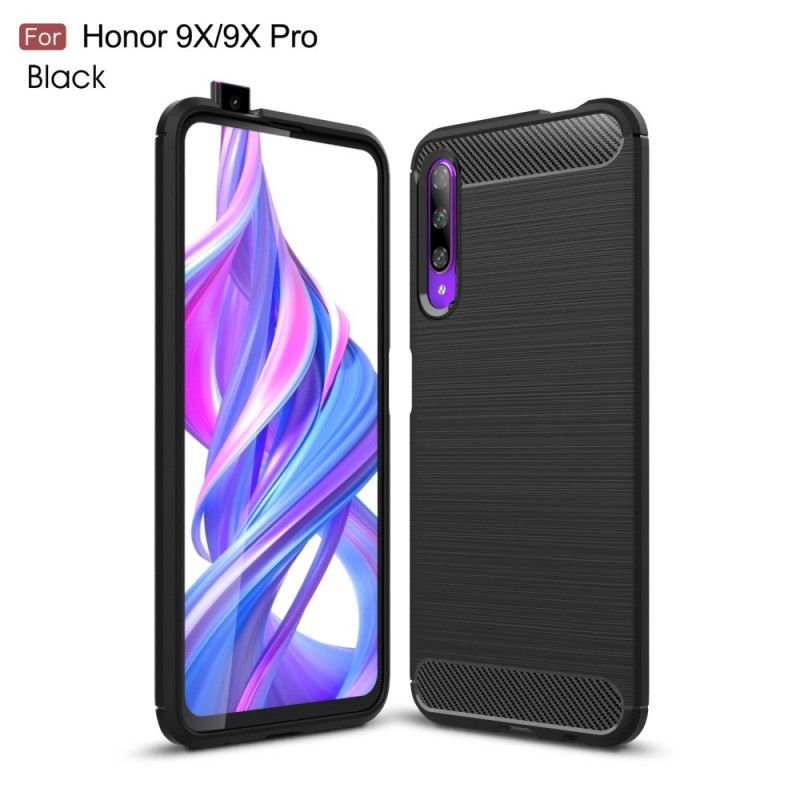 Coque Honor 9x Pro Fibre Carbone Brossée