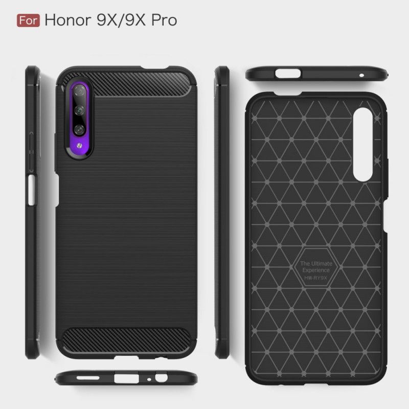 Coque Honor 9x Pro Fibre Carbone Brossée