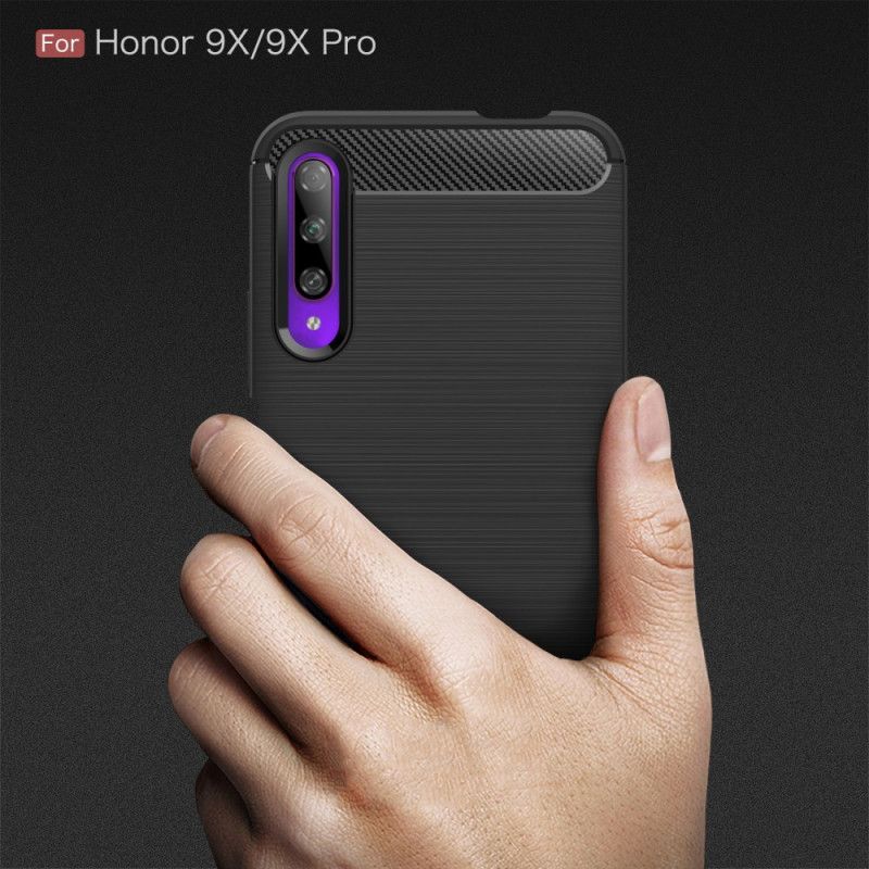 Coque Honor 9x Pro Fibre Carbone Brossée