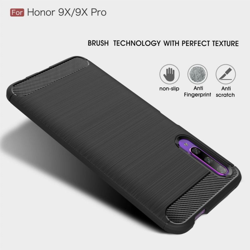 Coque Honor 9x Pro Fibre Carbone Brossée