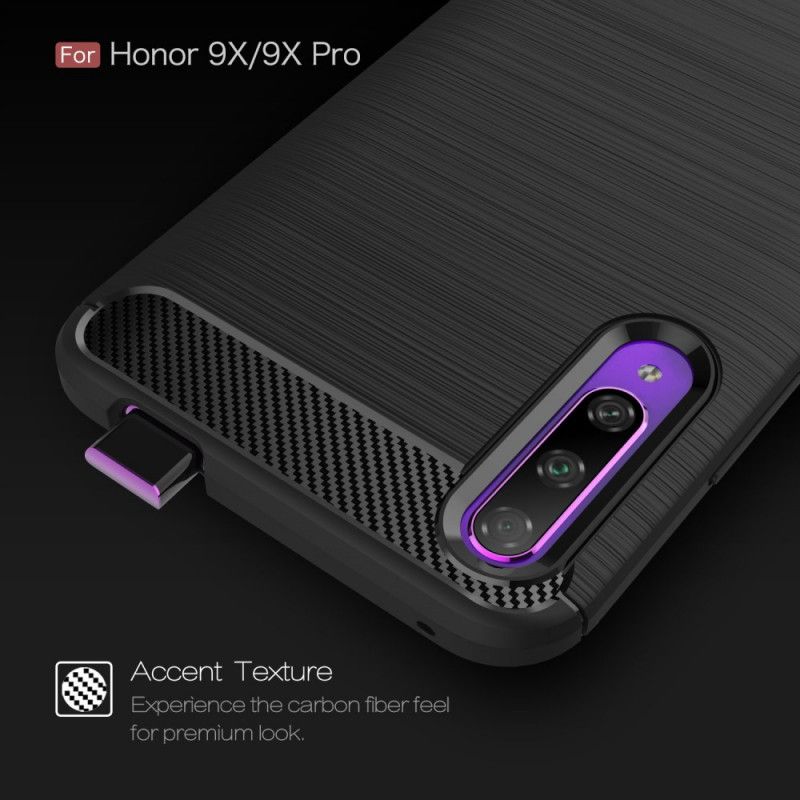 Coque Honor 9x Pro Fibre Carbone Brossée