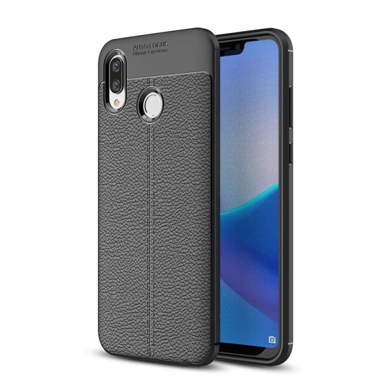 Coque Honor Play Effet Cuir Litchi Double Line