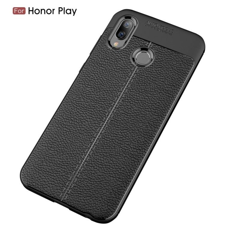 Coque Honor Play Effet Cuir Litchi Double Line