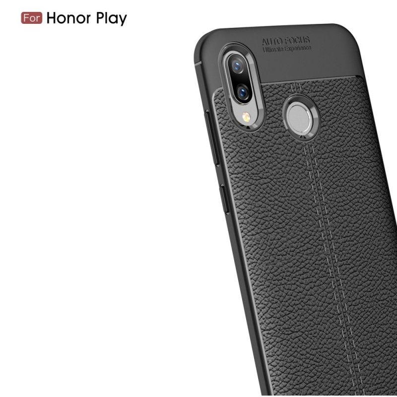 Coque Honor Play Effet Cuir Litchi Double Line