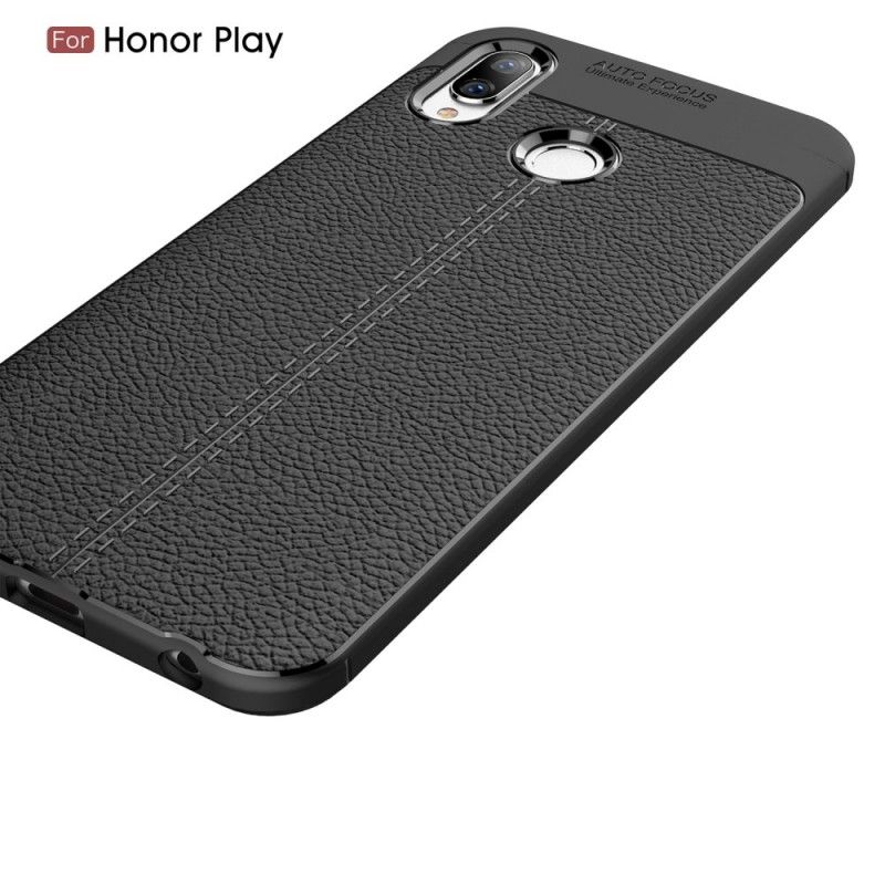Coque Honor Play Effet Cuir Litchi Double Line