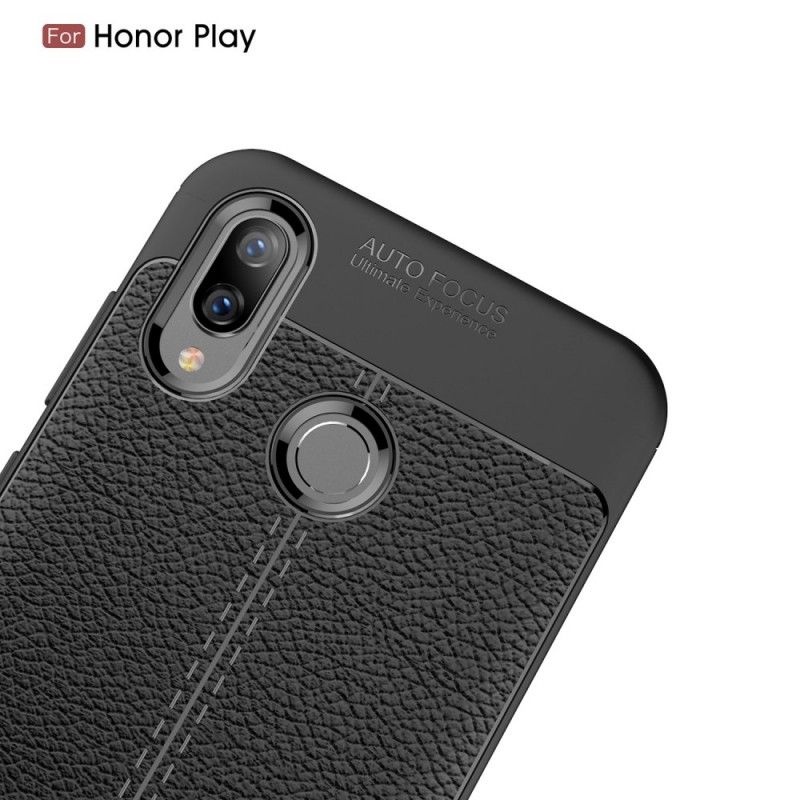 Coque Honor Play Effet Cuir Litchi Double Line