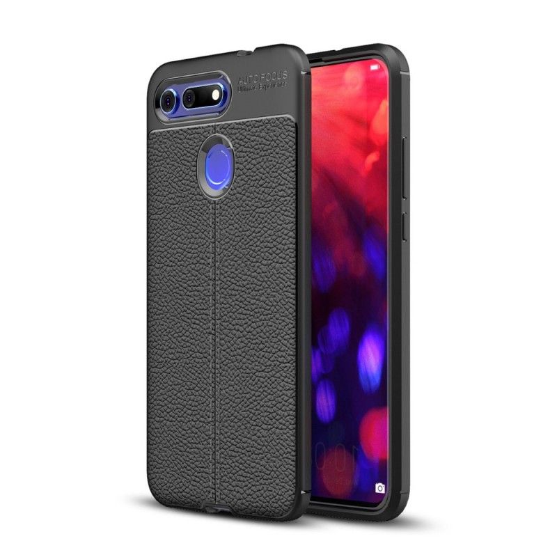 Coque Honor View 20 Effet Cuir Litchi Double Line