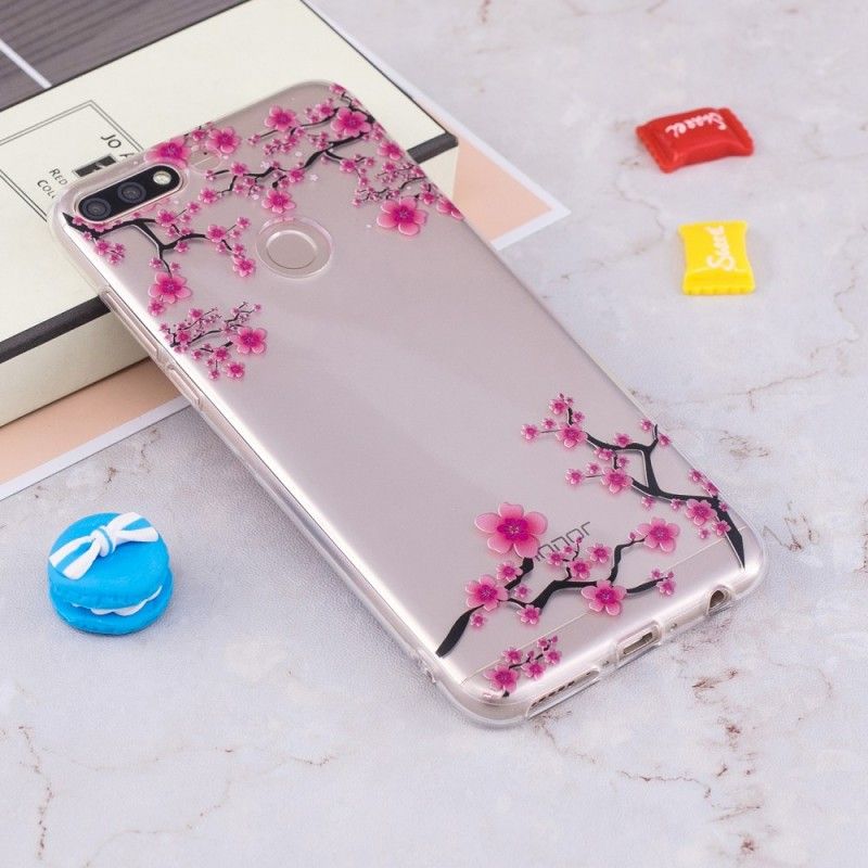 Coque Huawei Honor 7c Transparente Arbre Fleuri