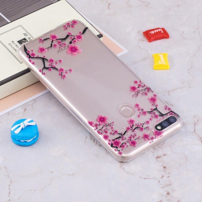 Coque Huawei Honor 7c Transparente Arbre Fleuri