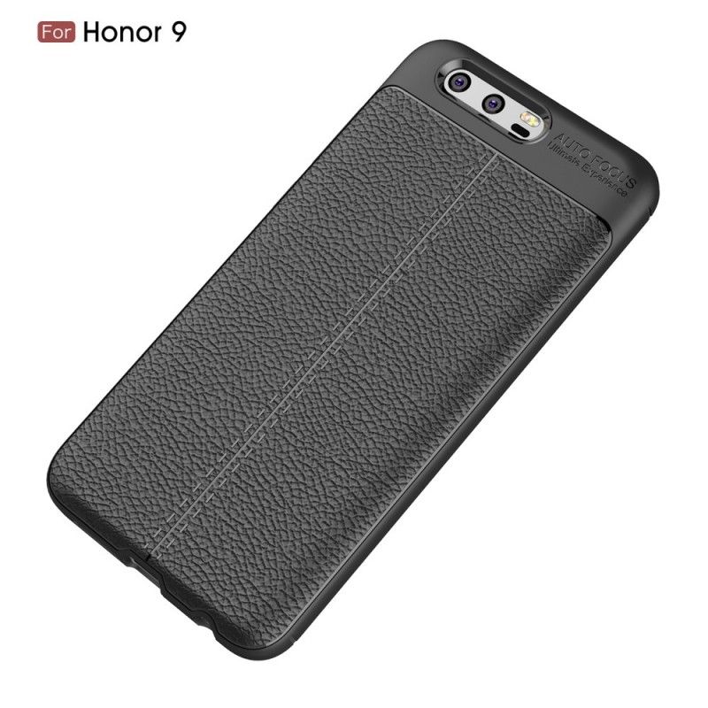 Coque Huawei Honor 9 Effet Cuir Litchi Double Line