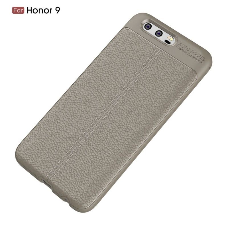 Coque Huawei Honor 9 Effet Cuir Litchi Double Line