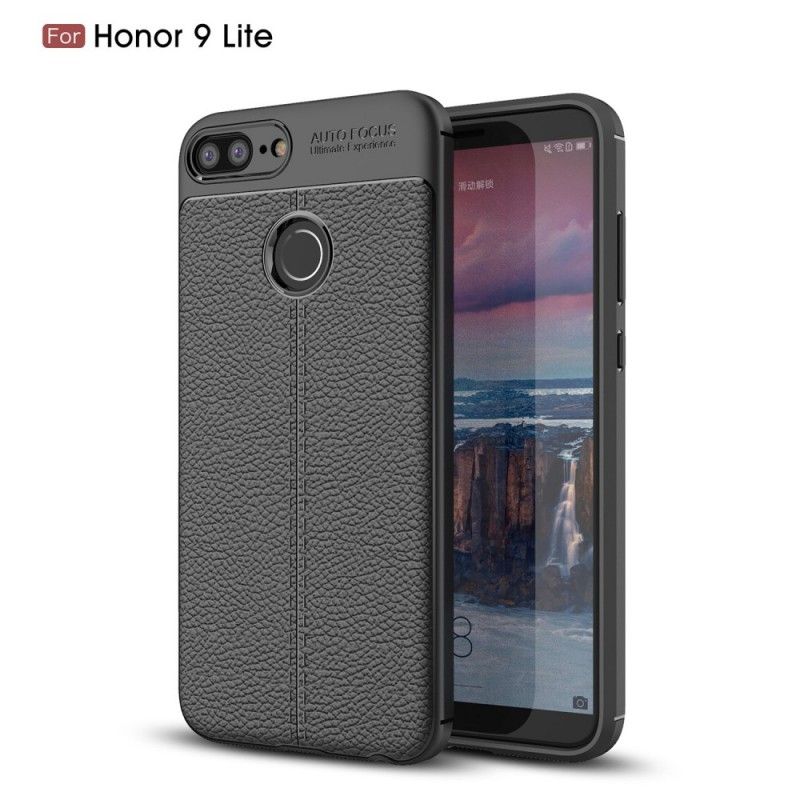 Coque Huawei Honor 9 Lite Effet Cuir Litchi Double Line