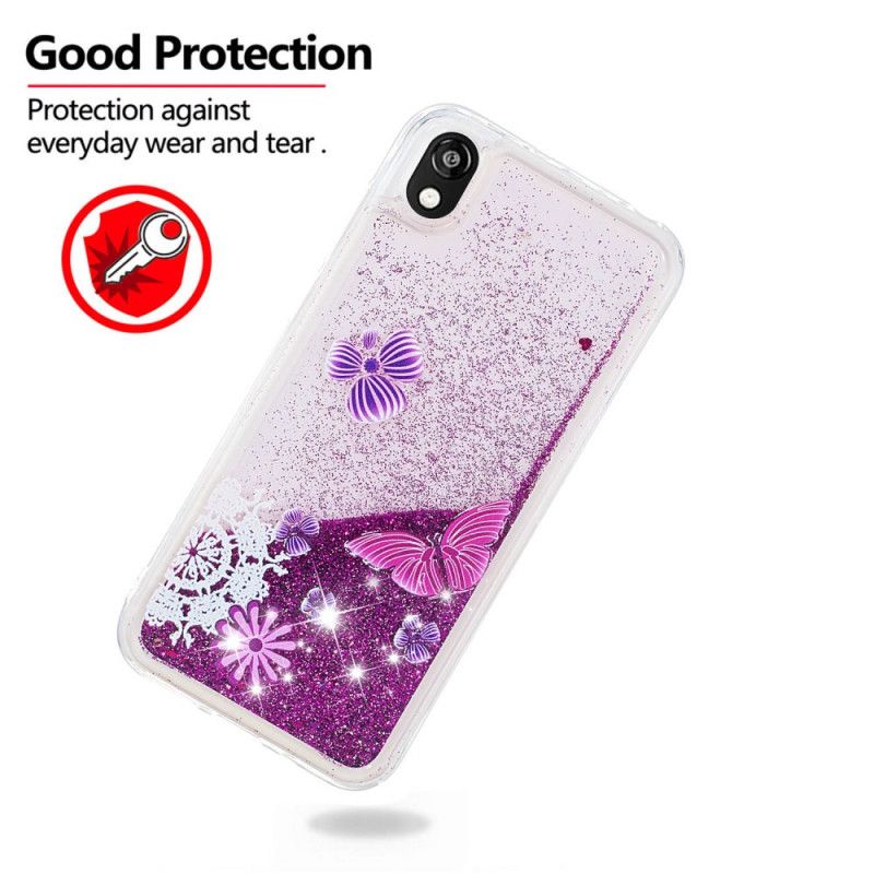 Coque Huawei Y5 2019 / Honor 8s Paillettes Folie Papillons