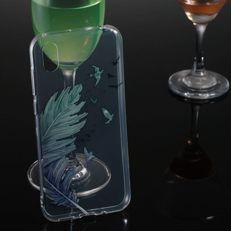 Coque Huawei Y5 2019 / Honor 8s Transparente Plume Colorée