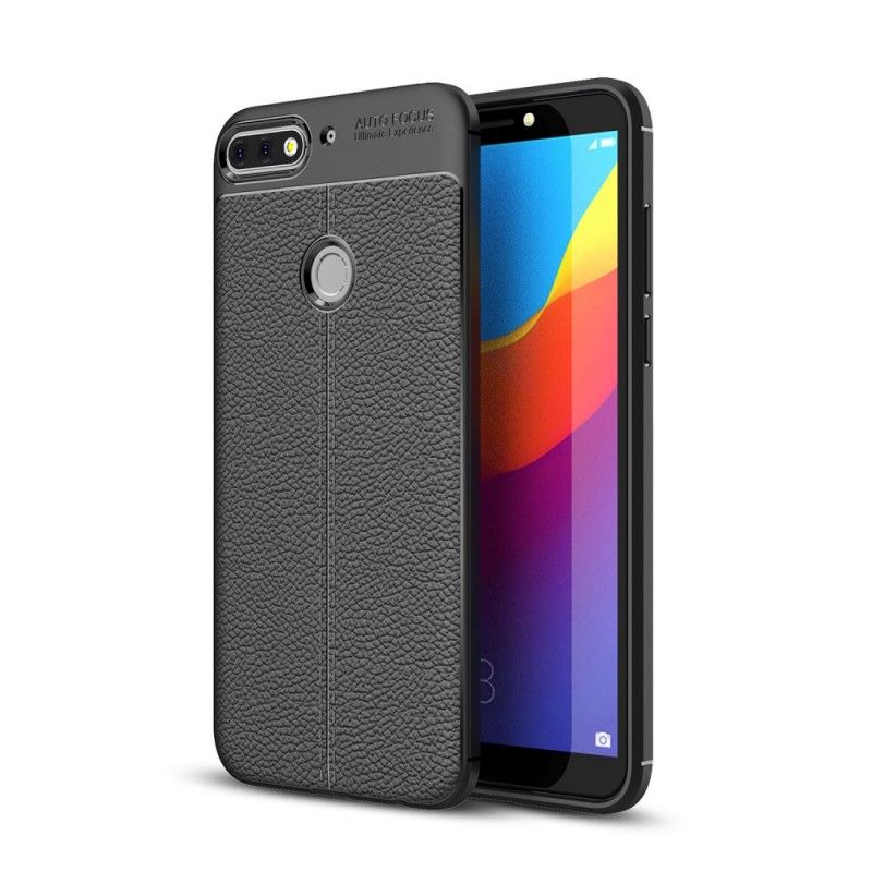 Coque Huawei Y7 2018 / Honor 7c Effet Cuir Litchi Double Line