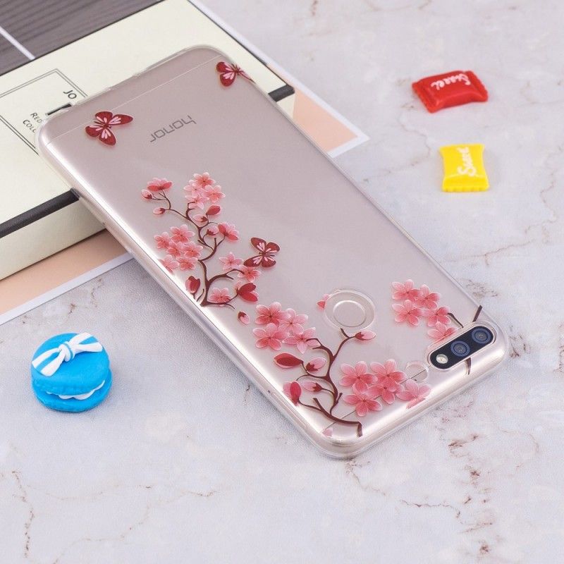 Coque Huawei Y7 2018 / Honor 7c Transparente Arbre Fleuri