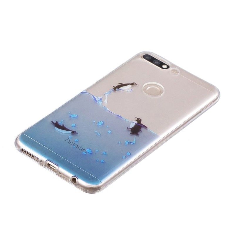 Coque Huawei Y7 2018 / Honor 7c Transparente Jeu De Pingouins