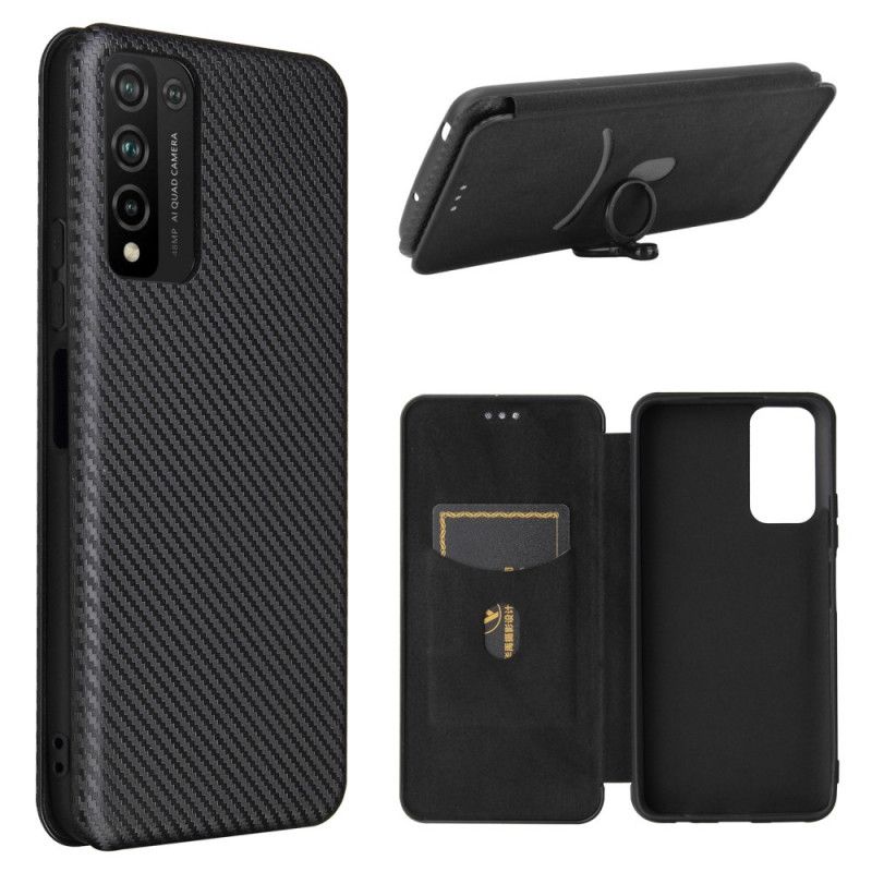 Flip Cover Honor 10x Lite Fibre Carbone