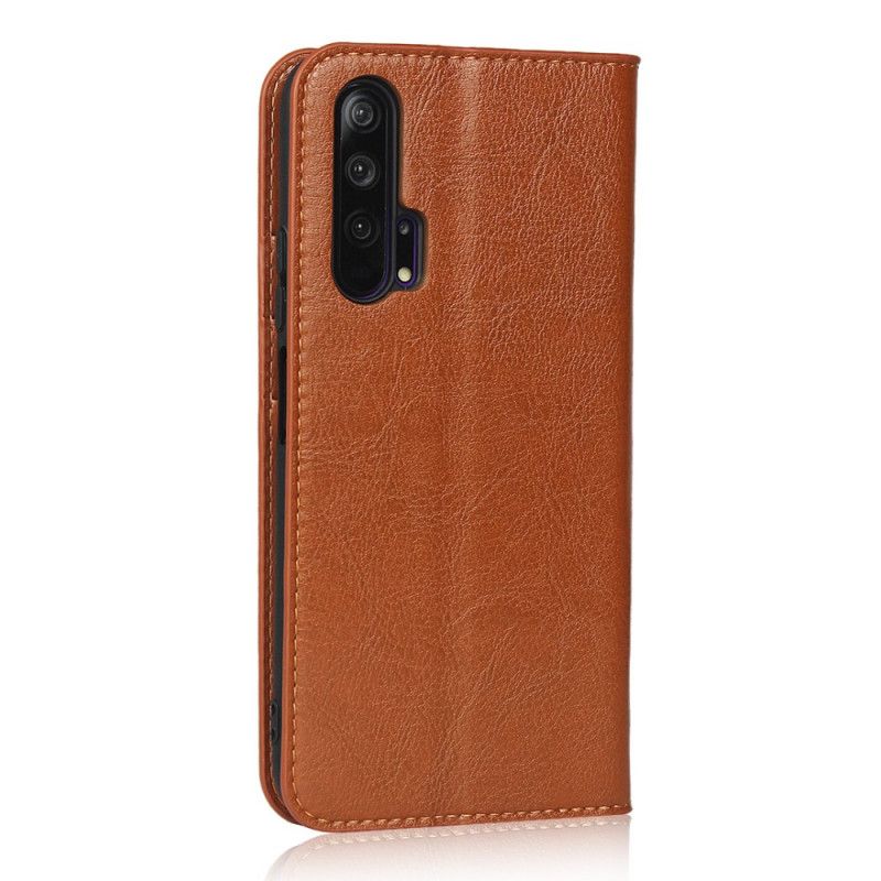 Flip Cover Honor 20 Pro Cuir Véritable Vieilli