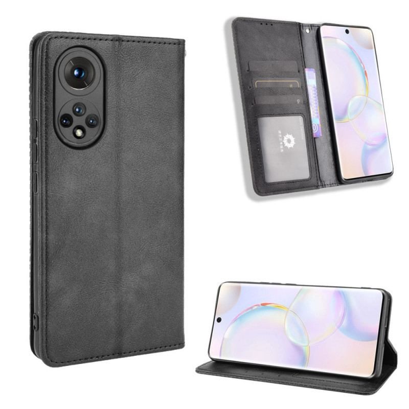 Flip Cover Honor 50 / Huawei Nova 9 Effet Cuir Vintage Stylisé