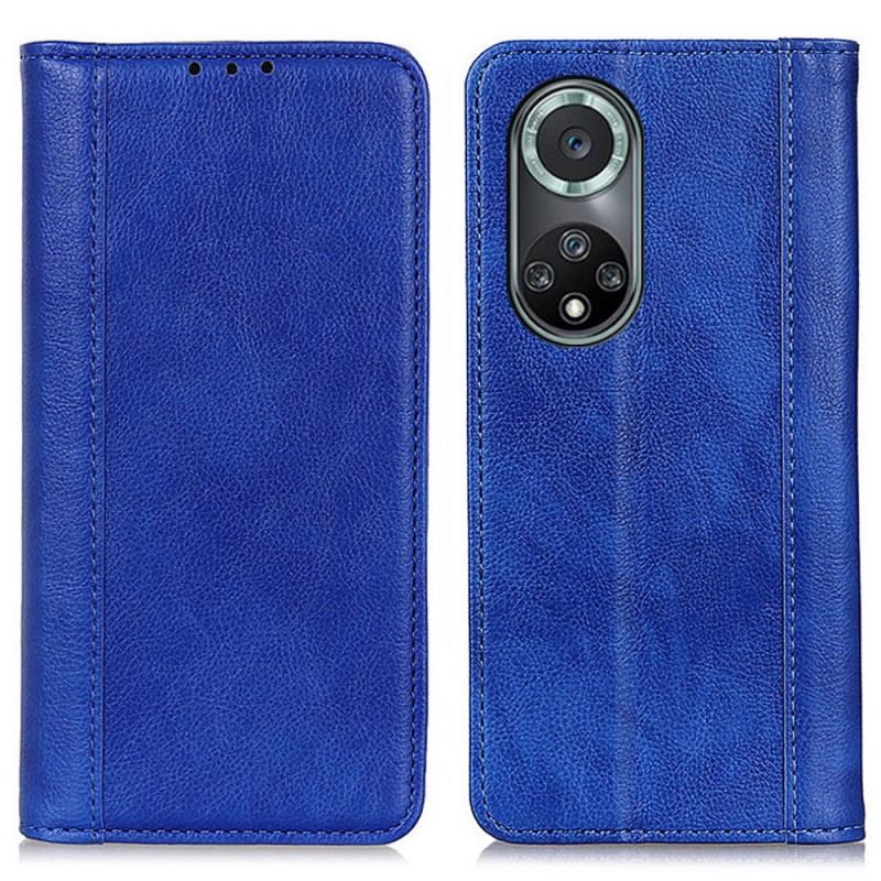 Flip Cover Honor 50 Pro / Huawei Nova 9 Pro Cuir Litchi Fendu Élégance