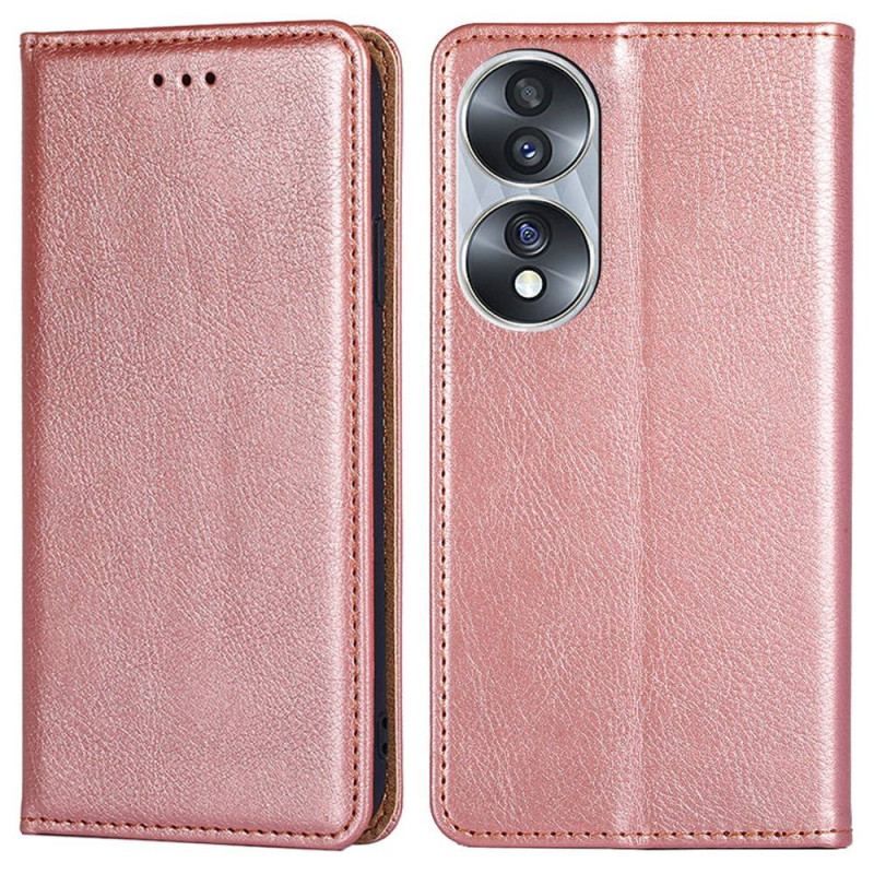Flip Cover Honor 70 Simili Cuir Coutures