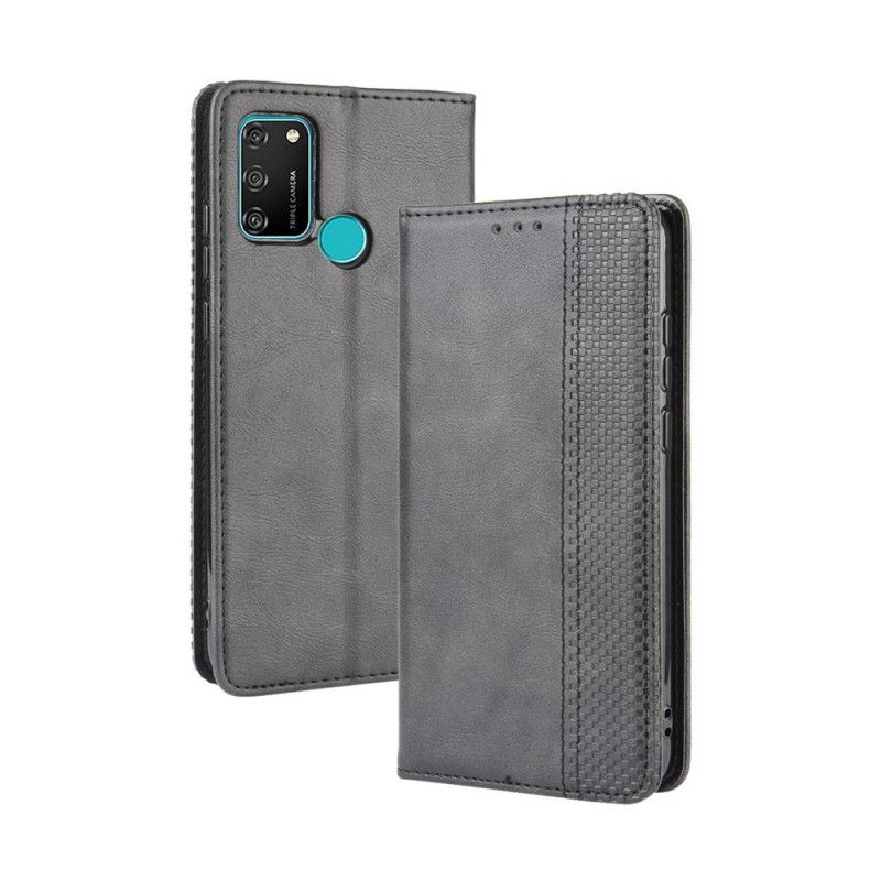 Flip Cover Honor 9a Effet Cuir Vintage Stylisé