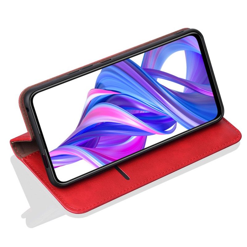 Flip Cover Honor 9x Pro Effet Cuir Coutures