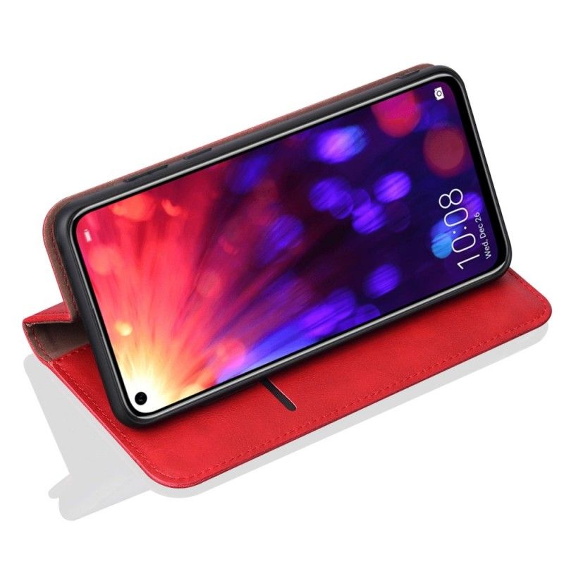 Flip Cover Honor View 20 Effet Cuir Coutures
