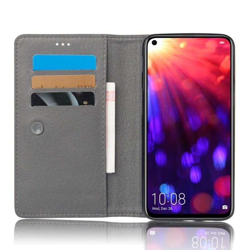 Flip Cover Honor View 20 Effet Cuir Coutures Subtilisées