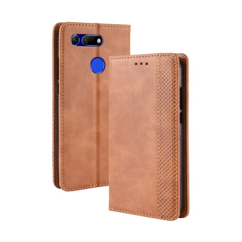 Flip Cover Honor View 20 Effet Cuir Vintage Stylisé