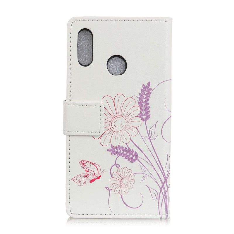 Housse Honor 10 Lite / Huawei P Smart 2019 Dessin Papillons Et Fleurs