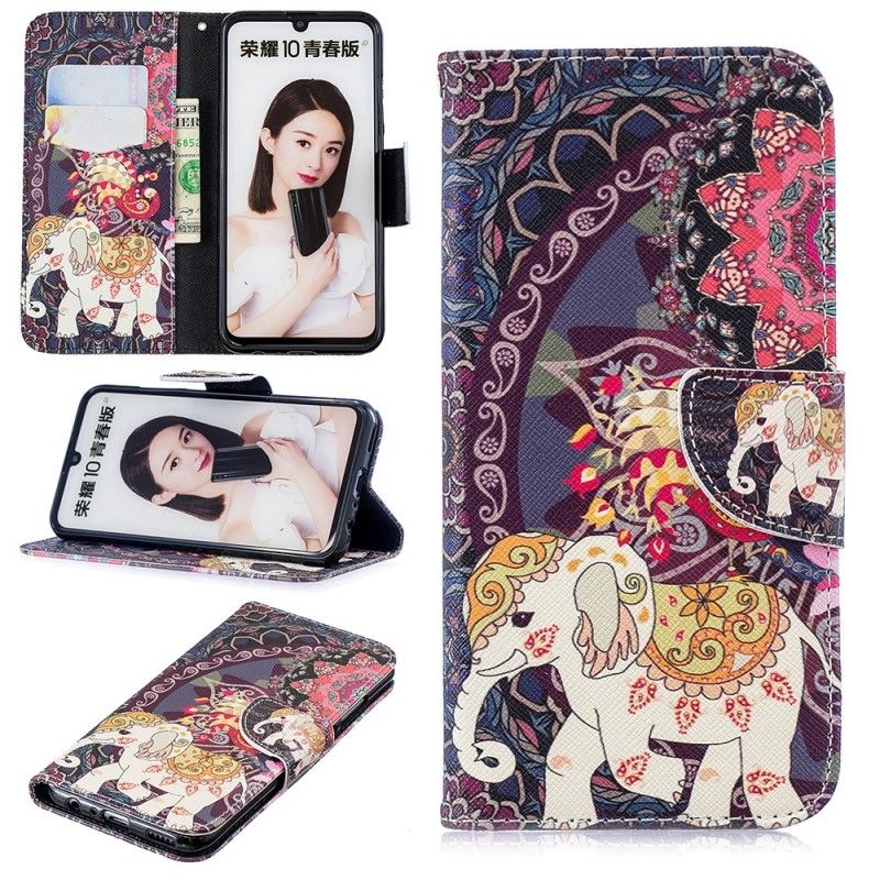 Housse Honor 10 Lite / Huawei P Smart 2019 Mandala Éléphants Ethniques