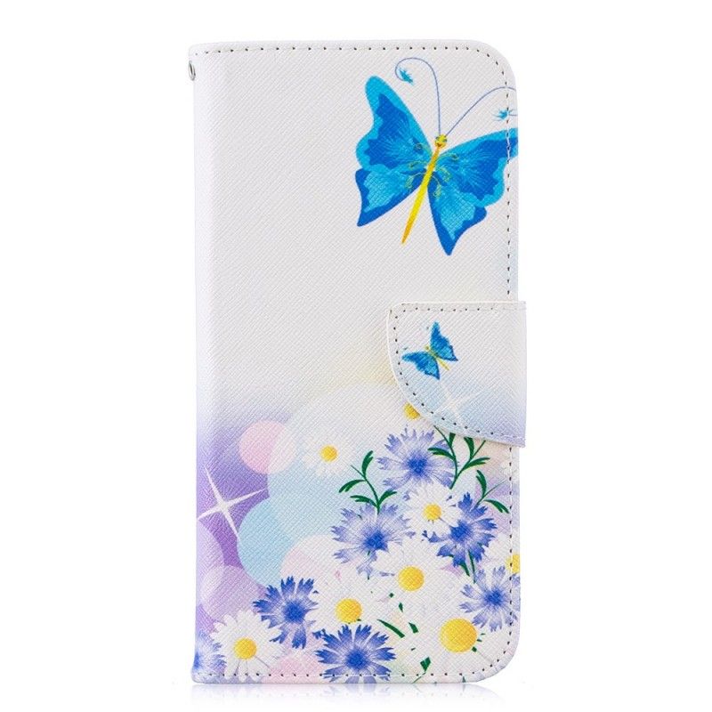 Housse Honor 10 Lite / Huawei P Smart 2019 Papillons Et Fleurs Peints