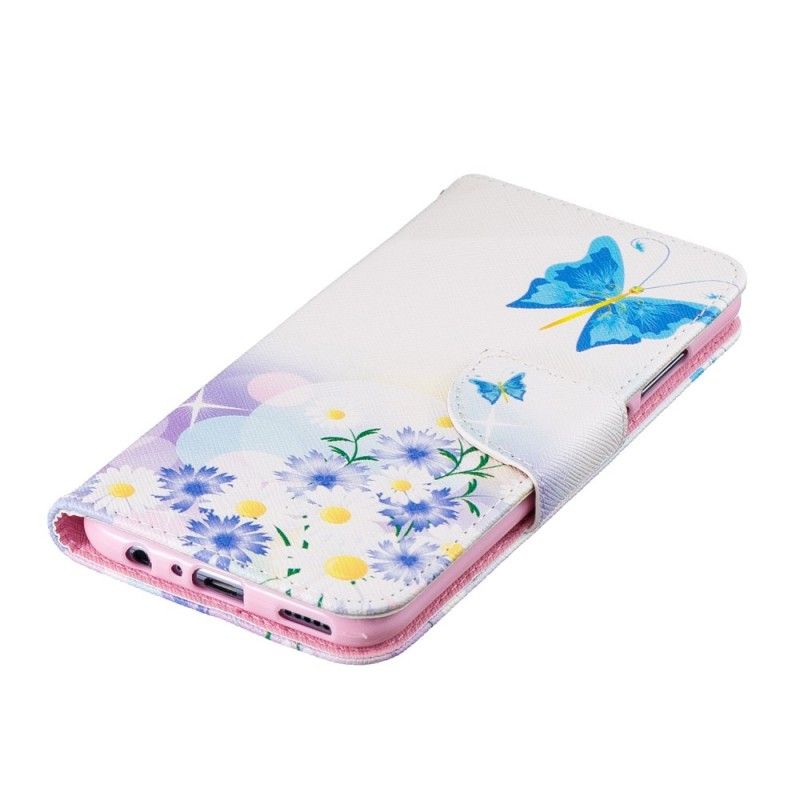 Housse Honor 10 Lite / Huawei P Smart 2019 Papillons Et Fleurs Peints