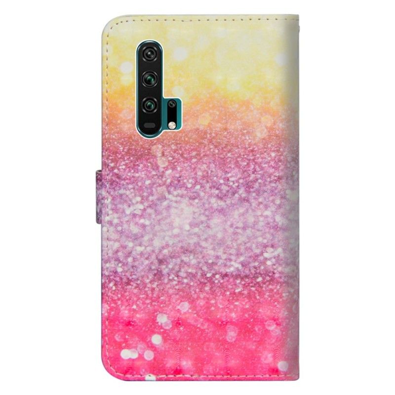 Housse Honor 20 Pro Dégradé Paillettes Magenta