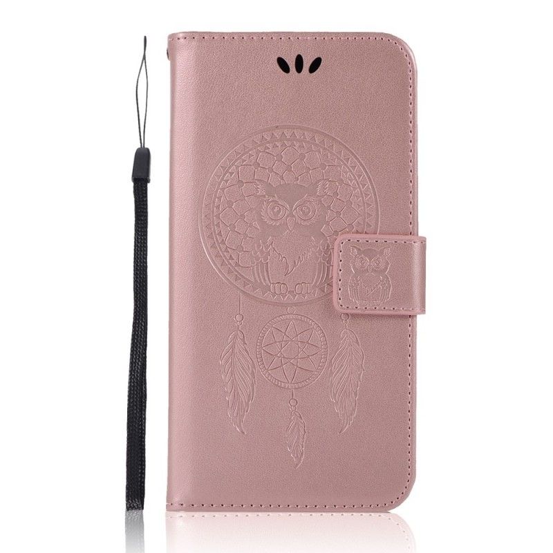 Housse Honor 20 Pro Effet Cuir Attrape Rêves Hibou