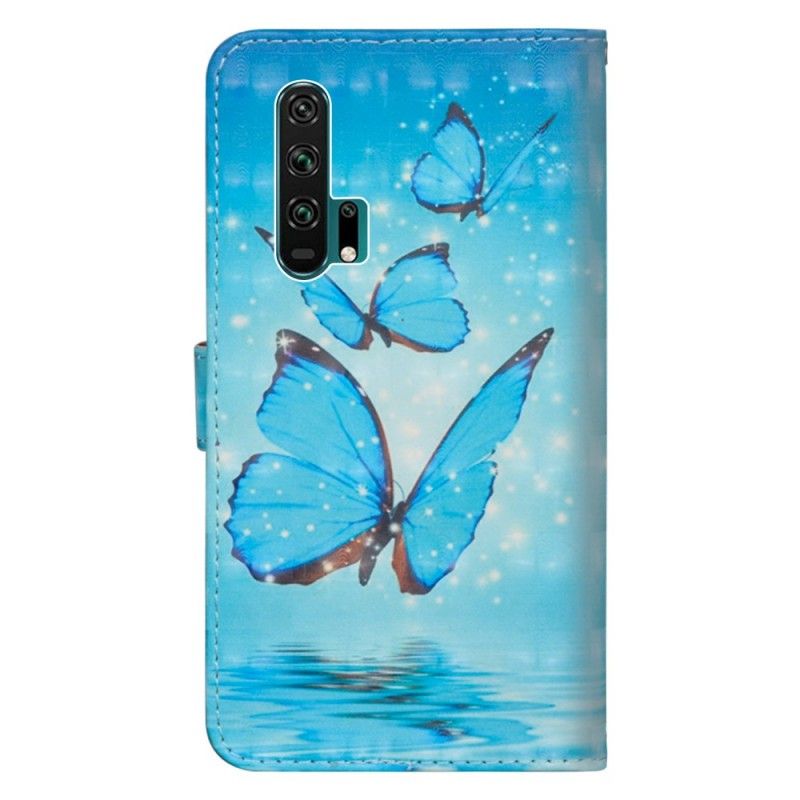 Housse Honor 20 Pro Papillons Bleus Volants