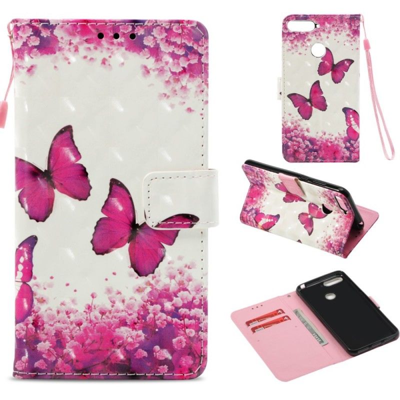 Housse Honor 7a Papillons Rouges 3d