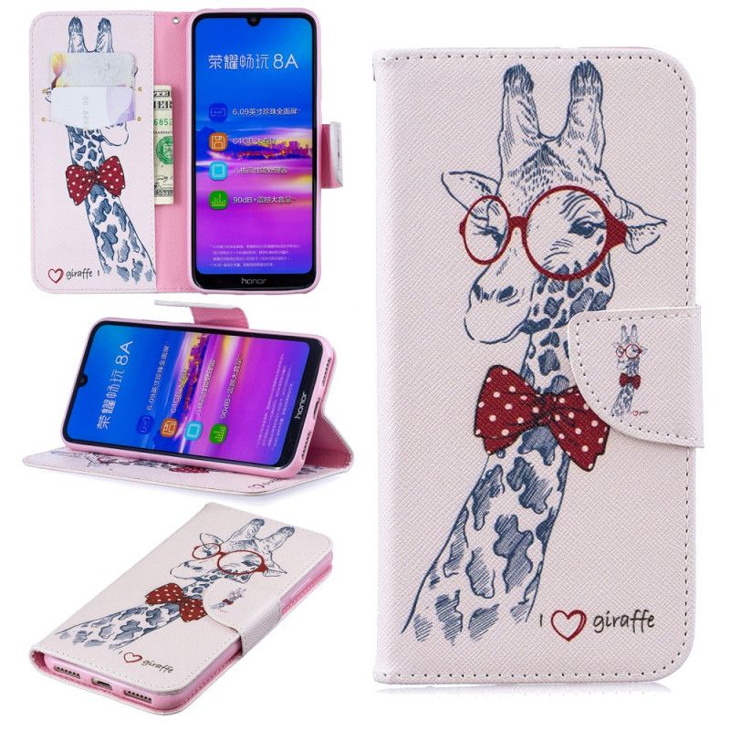 Housse Honor 8a Girafe Intello