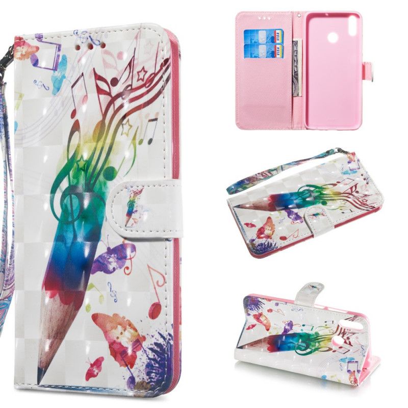 Housse Honor 8a / Huawei Y6 2019 Crayons Musicaux