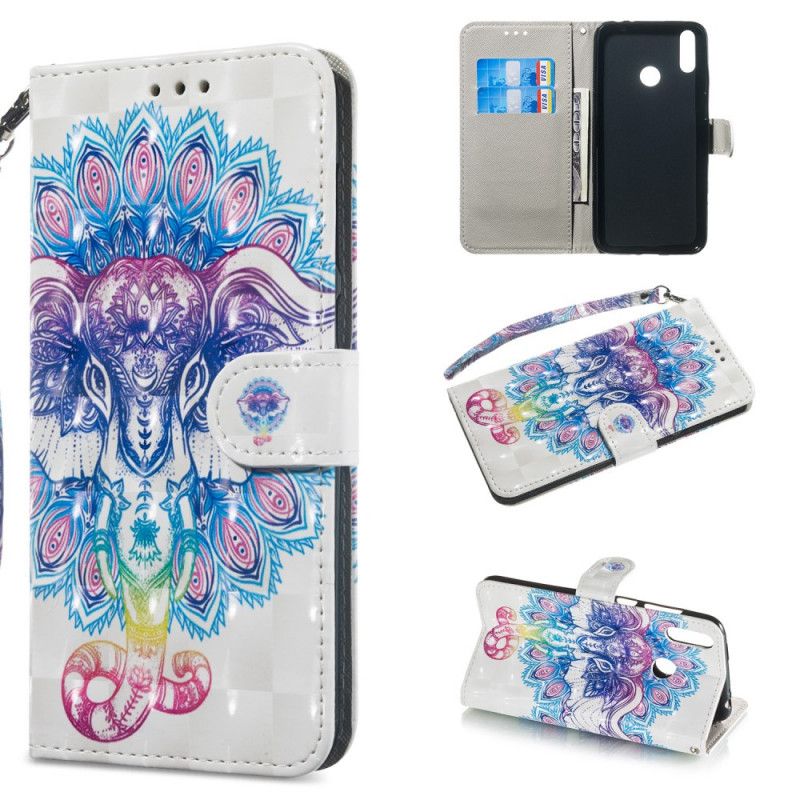 Housse Honor 8a / Huawei Y6 2019 Mandala Motifs Éléphants