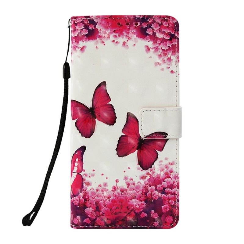 Housse Honor 8x Papillons Rouges 3d