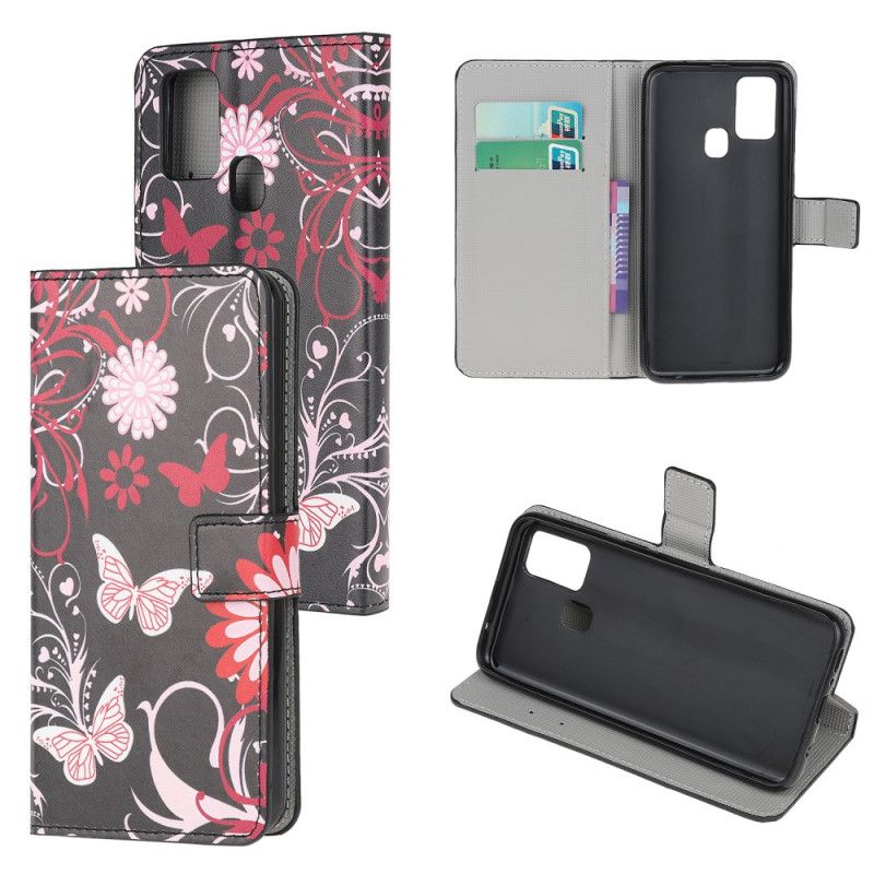 Housse Honor 9x Lite Papillons Et Fleurs