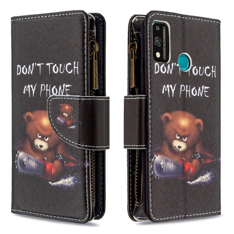 Housse Honor 9x Lite Poche Zippée Ours