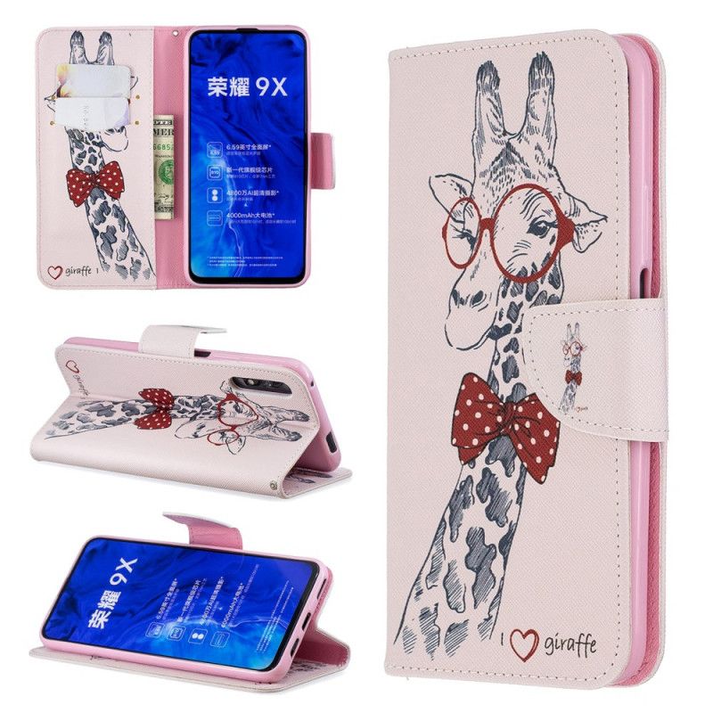 Housse Honor 9x Pro Girafe Intello