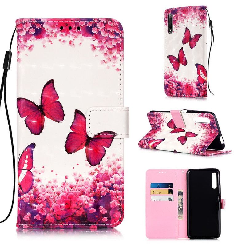 Housse Honor 9x Pro Papillons Rouges 3d